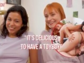 Ersties - Two splendid Girls Enjoy a Toyboy Together.