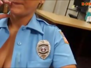 Big Boobs Police Officer Pawns Her Twat Them Pounded Hard